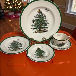 🎄🎁Spode Christmas Tree 5 piece Dinnerware Set